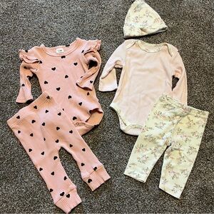 Pink and Cream Baby Outfit Set